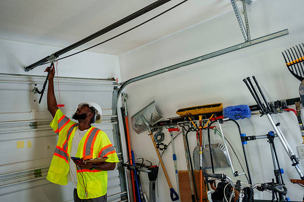 Professional Garage Door Panel Replacement technician working in Stamford, TX